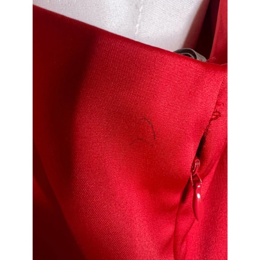 Taylor‎ Red Fully Lined Party Dress Size 14 Ruffle Collar - Picture 8 of 9